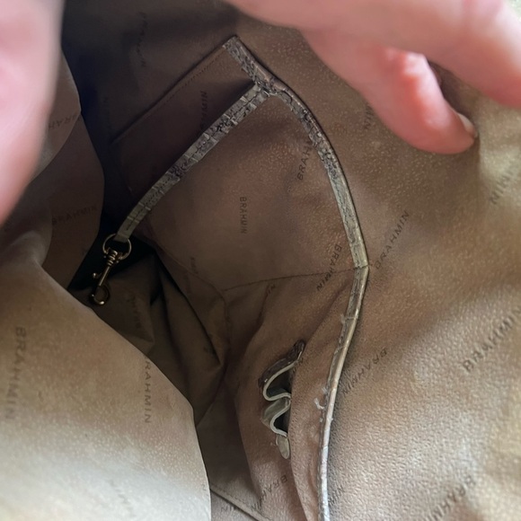 Brahmin Melbourne Collection Large Duxbury Crocodile-Embossed Dome Satchel Bag. - Picture 8 of 11